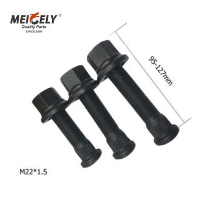 Rodas de caminhão pesado M22x1.5 Hex Bolt - Grau 10.9 Aço ligado com superfície de óxido negro
