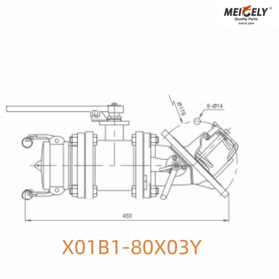 X01B1-80X03Y Valva de pé com conjunto de válvulas borboleta para camião-tanque