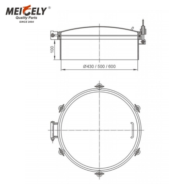 Cobertura de mangueira de aço inoxidável de alta qualidade X05A1S-500P para caminhão de tanque de água
