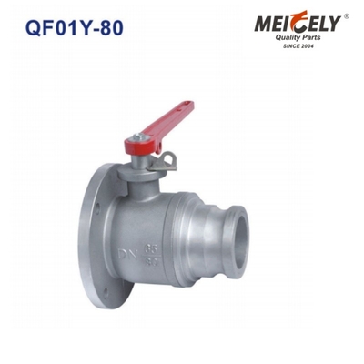 Válvula de esfera de flange de uma / três vias QF01Y-80 DN80 para caminhão de tanque de água